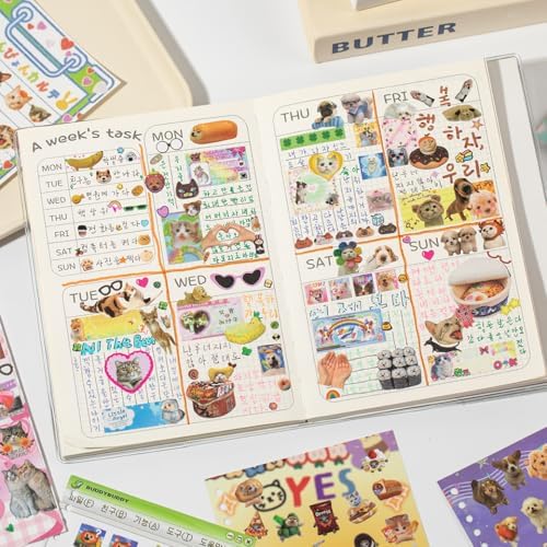 Cat Sticker Book Kawaii Cute Stickers Bulk Aesthetic Funny Meme 800+ - Image 7