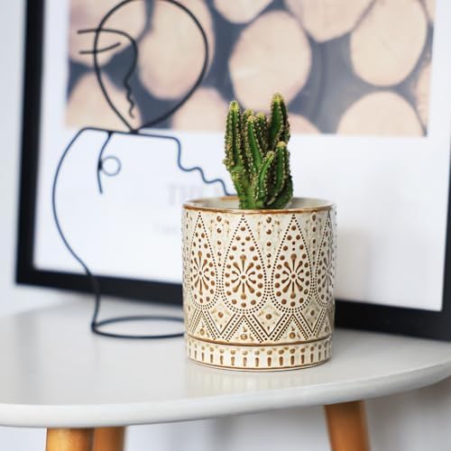 Gepege Ceramic Succulent Pots, 4 Inch Small Plant Pots with Drainage - Image 7