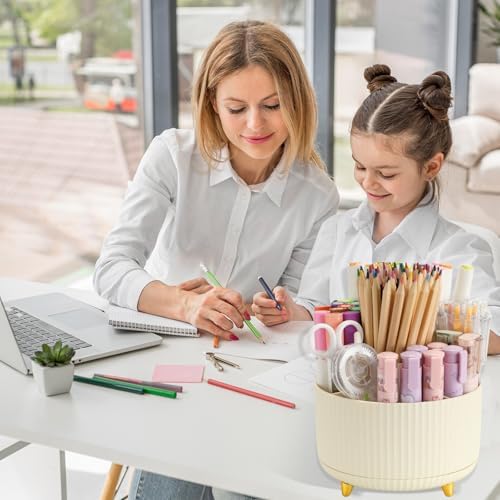 Camelmother 360°Rotating Pen&Pencil Holder For Desk With 5Slots Cute Office - Image 6
