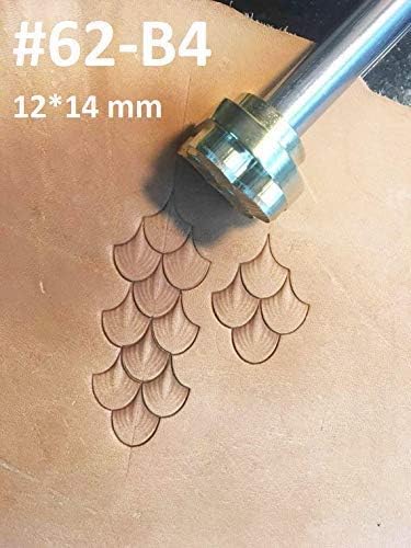 DandS ltd Leather Stamp Tool, Dragon Scale, Professional Steel Craft Tool for Leatherworking, Embossing, Carving & Stamping Leather Projects, Belts Wallets & DIY Projects Compatible with Mallet #62B4