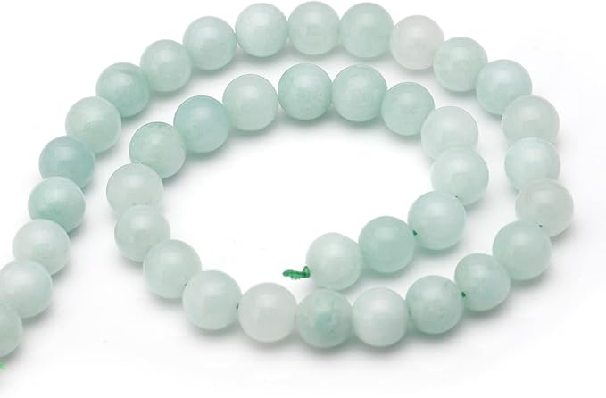 Youngbling Natural Gemstone Beads for Jewelry Making,10mm Burmese Jade Polished Round Smooth Stone Beads for Bracelet Necklace 15 Inch(Burmese Jade,10mm)