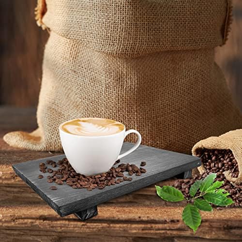 Rustic Pedestal Stand - Handmade Small Wood Tray - Soap Tray for Kitchen Sink, Bathroom (Black, 9 x 6 X 1.5 Inch) - Image 6