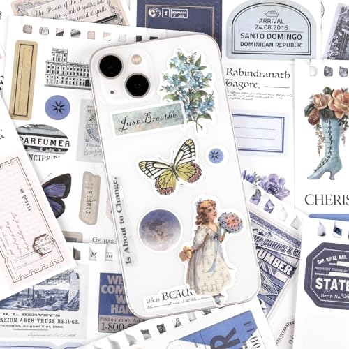 473pcs Vintage Washi Sticker Book & Blue Ephemera - Image 6