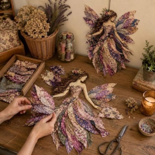 Fairy Patchwork DIY Kit, Layer Fabric Art Wall Decor for Beginner (Style G) - Image 7