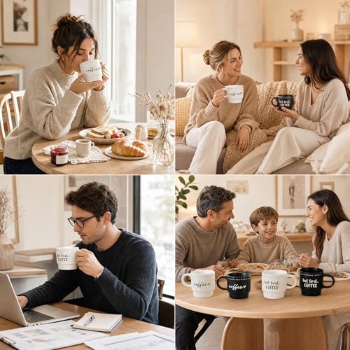 Ceramic Coffee Mugs, Coffee Mug Set of 4, 10oz Stackable Coffee Cups Set - Image 6