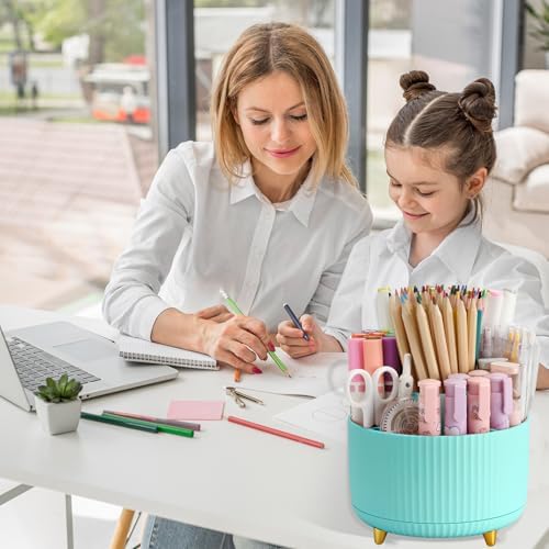 Camelmother 360°Rotating Pen&Pencil Holder For Desk With 5Slots Cute Office - Image 6