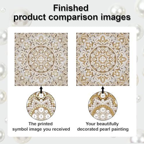 Pearl Art Kits Painting for Adults, DIY Mindfulness Therapy with Framed Canvas and Tools, Beginner Wall Decor-Mandala02 - Image 7