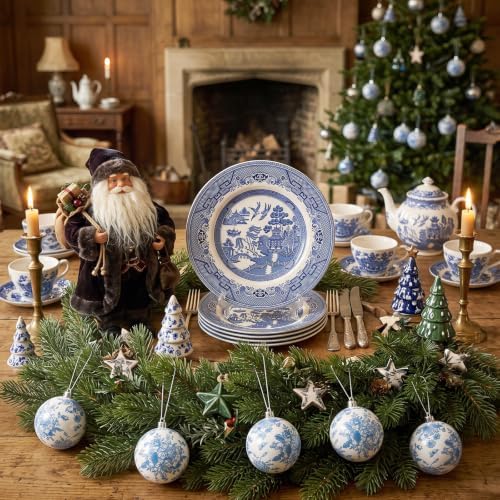 Blueweenly 12 Sets Christmas Balls DIY Kit Blue Napkins Glue Brush Set - Image 7