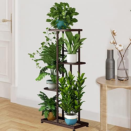 LINZINAR 4 Tier Plant Stand Indoor Outdoor Metal Flower Pot Display Shelf - Image 6