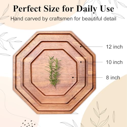 3Pcs Wood Serving Trays Charcuterie Board Cheese Platter Party Hosting Gift - Image 7