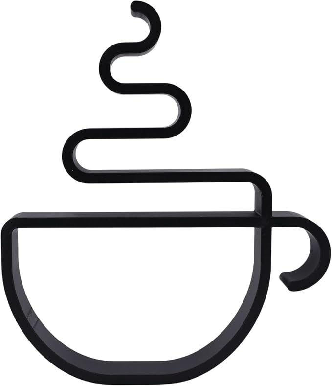 Nexus Box Coffee Sculpture – Minimalist Decorative Accent for Caffein Lovers & Modern Home Decor | Collectible Design (Hot Coffee Cup Matte Black)