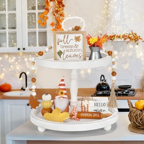 Fall Decorations for Home Indoor, Tabletop 8PCS Fall Tiered Tray Decor Set - Image 6