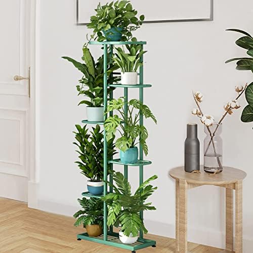 LINZINAR 6 Tier Plant Stand Indoor Outdoor Metal Flower Pot Display Shelf - Image 6