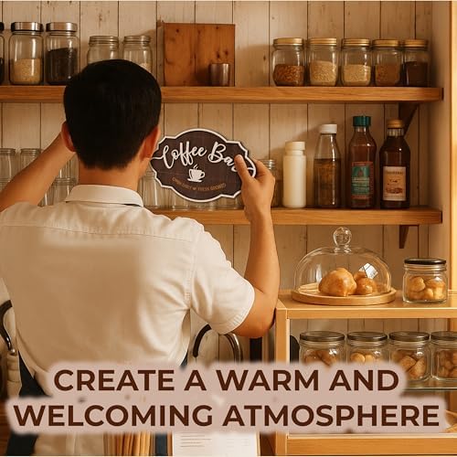 Woodamore Small Coffee Bar Sign for Wall, 7x11.3 Vintage Wood Kitchen Decor - Image 6
