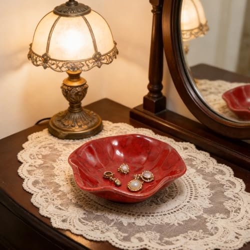 Ceramic Trinket Dish, Jewelry Dish Tray, 4 Inch Red - Image 5