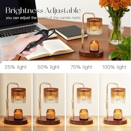 Candeldo Candle Warmer Lamp with Timer: Amber Wax Melt Warmer - Image 7