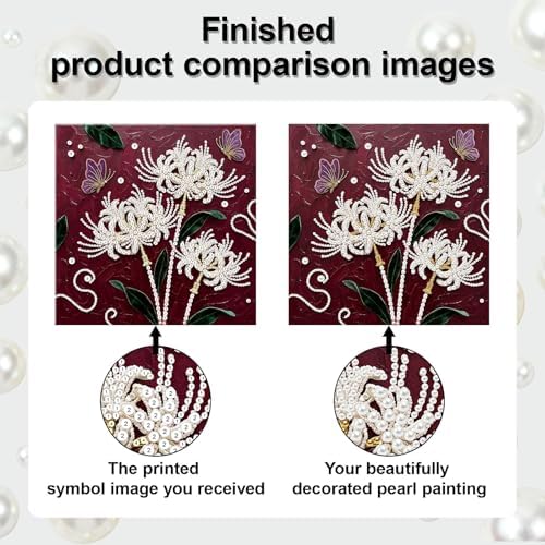 LQCrafK DIY Pearl Art Painting Handcraft Kit for Adults Beginners with Tools and Framed Painting, Creative Design,Self-Adhesive, Healing Stress-Relieving Home Wall Decoration-Red Spider Lily - Image 7