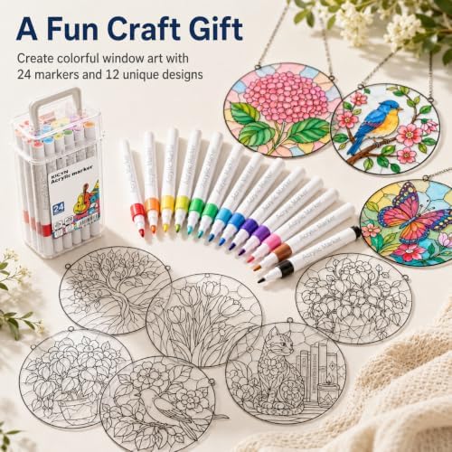 RGBMIX 36PCS DIY Flower Suncatcher Window Craft Kit for Adults - Image 7