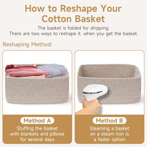 3 Pack Small Storage Baskets for Organizing, 11.8×7.8×5.1", Sky Blue - Image 6