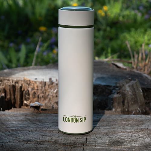 London Sip 16.9 oz Multi-Purpose Tea Infuser Mug – Fruit Infuser Water Bottle for Hot and Cold – Double Wall Stainless Steel Insulated, Safari Beige - Image 7