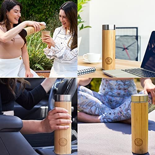 LeafLife Premium Bamboo Tea Tumbler with Infuser for Loose Leaf Tea - Image 6