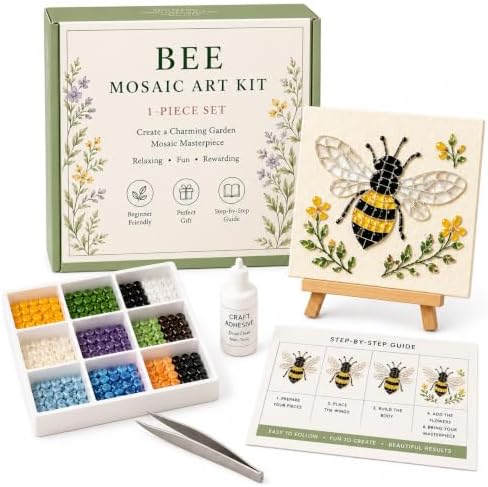 Mosaic Art Kit for Adults, DIY Garden Craft with Beads,Bee by Unknown