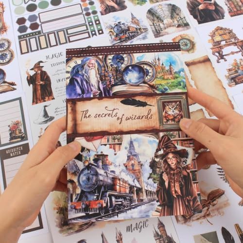 Dark Academia Fantasy Sticker Book, 20 Sheets Junk Journal Stickers - Image 6