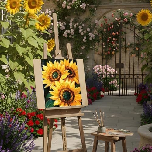 Sherr 24 Pcs Pre Drawn Canvas for Adult, Sunflower, 8 x 10 Inch - Image 7