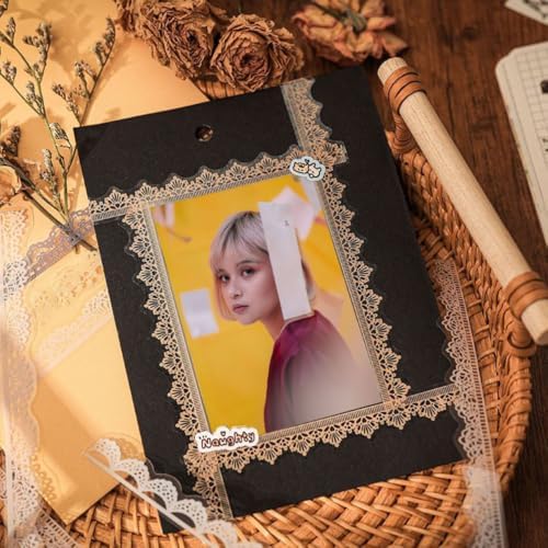 40 Pcs Transparent Lace Stickers for Scrapbooking Junk Journal Card Making Collage Diary Planner Notebook Letter Photo Album Craft Project Decoration, 5 Patterns - Image 6
