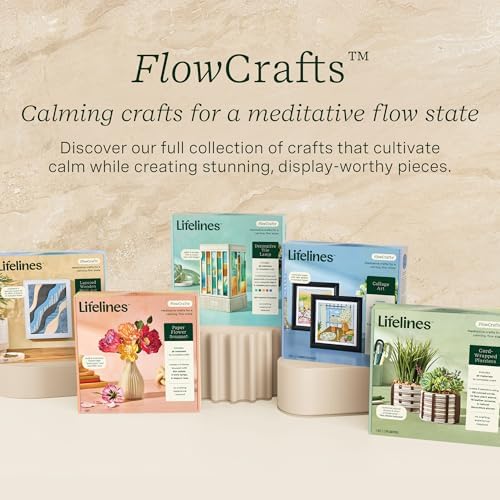 Lifelines FlowCrafts, Cord-Wrapped Planters - Create 2 Unique Planters with Cords in Multi-Colors, Leather Accents, Faux Plant Stems & Decorative Stones - Sensory Arts & Crafts Kit for Teens & Adults - Image 6