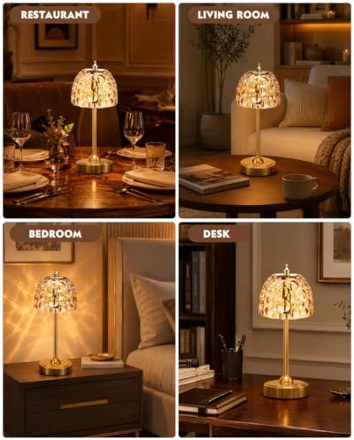 Nusogon Cordless Glass Table Lamp, 5200mAh Small Rechargeable Touch Lamp - Image 7
