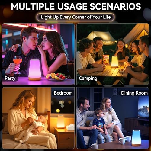 Auxmir Rechargeable Night Light, Remote Control Lamp, Light Brown-2 Pack - Image 7