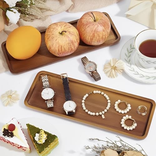 Small Wooden Tray for Display - Elegant Walnut Wood Serving Platter for Tea, Coffee, Snacks, Sushi, and Appetizers - Image 6