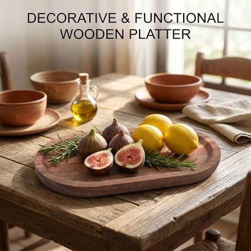 Small Acacia Wood Serving Tray, Mini Wooden Serving Tray, Bathroom Countertop Organizer Tray, Coffee Bar Tray, for Bread Vegetable Trays, Food Dish Platter Tableware Decorative Tray (7.48 x 4.13 inch) - Image 6