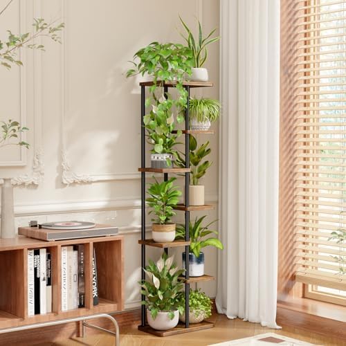 Bamworld Plant Stand 7 Tier Tall Shelf for Multiple Plants Brown - Image 6