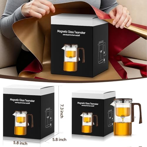 Magnetic Teapot, 24.3oz High Borosilicate Glass Teapot with Infuser, Loose Leaf Tea Steeper Pot, Heat Resistant Enchanti Tea Pot with Infusers for Herbal Leaf Brewing - Image 7