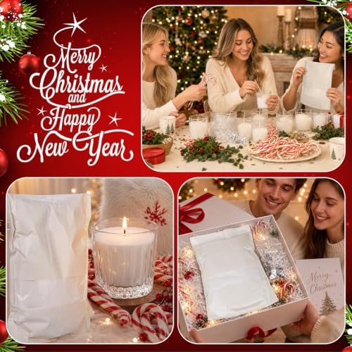 Lounsweer 2 lb Peppermint Pearled Candle Wax 70 Wicks DIY Kit Christmas - Image 6