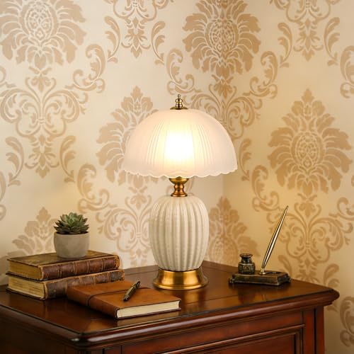 Vintage White Ceramic Cactus Small Table Lamp for Bedroom - Image 7
