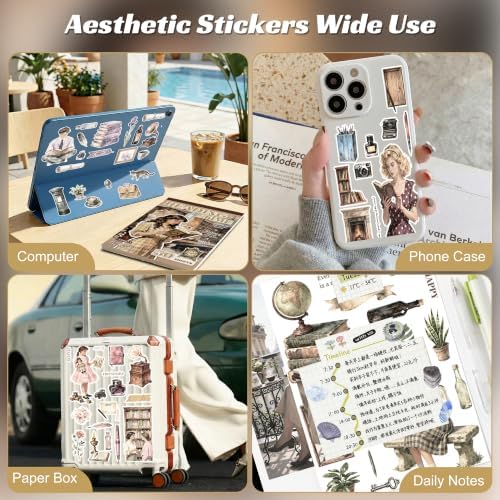 Reading Stickers for Journaling, Vintage Washi Scrapbook Sticker Book Set - Image 6