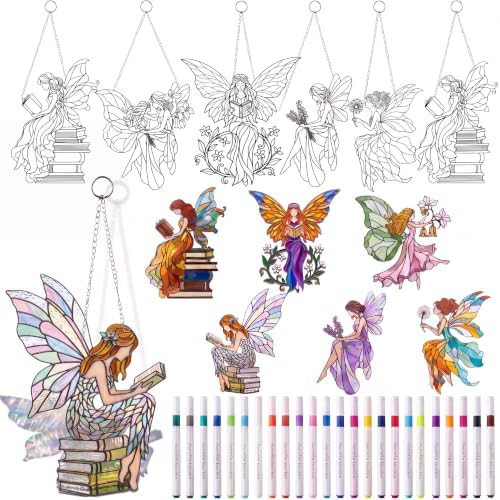 30 Pcs Suncatchers Crafts Kit DIY Paint Art, Fairy by Humyoun