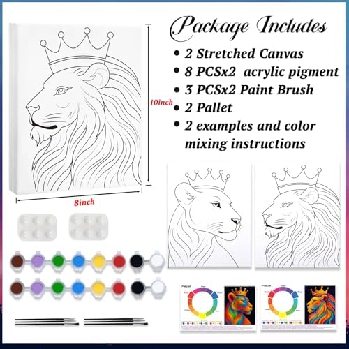 PAILIM Paint and Sip kit for Adults Lion King Pre Drawn Canvas Party Kits - Image 5