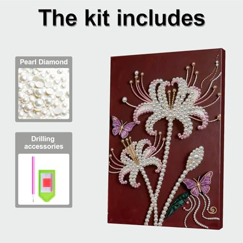 DIY Pearl Painting with Frame, Creative Design, Handmade Stress-Relieving Home Wall Decoration, Includes Frame and Tools-Flowers-1 - Image 7