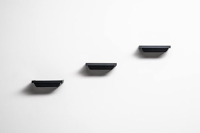Floating Wall Shelves Mounted Set of 3, Small Decorative Home Decor for Bathroom, Living Room, Kitchen, Bedroom, and Office 6x4inches (Black, 3)