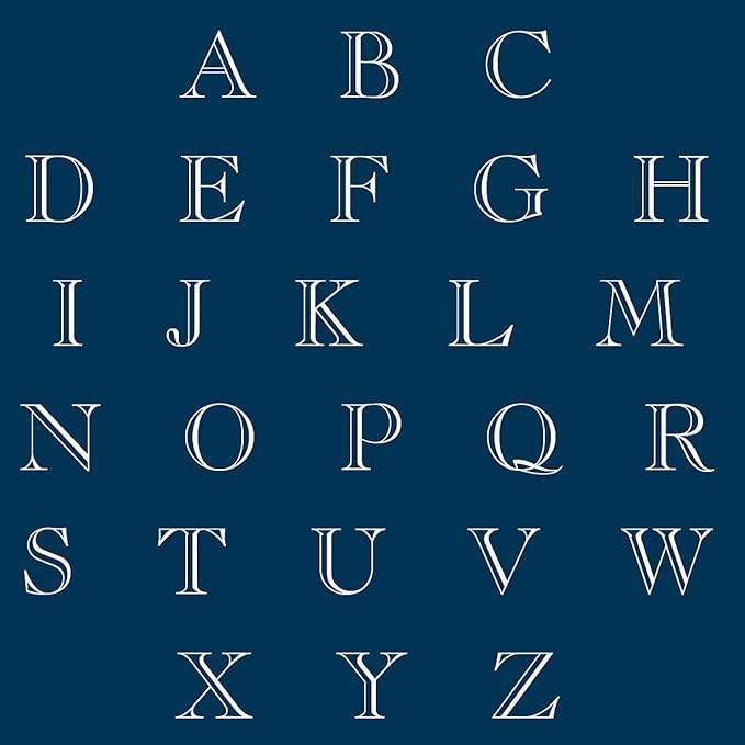 Navy Monogram White Personalized Note Cards - Set of 24, Envelopes Included, 4.25" x 5.5", Initial