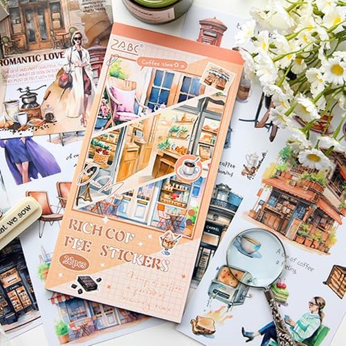 Aesthetic Journaling Sticker Books for Adults - Pre-Cut Scrapbook Stickers Vintage 20 Sheets Junk Journal Supplies Watercolor Scrapbooking Stickers Planner Cottagecore Decorative DIY Arts Craft Making - Image 7