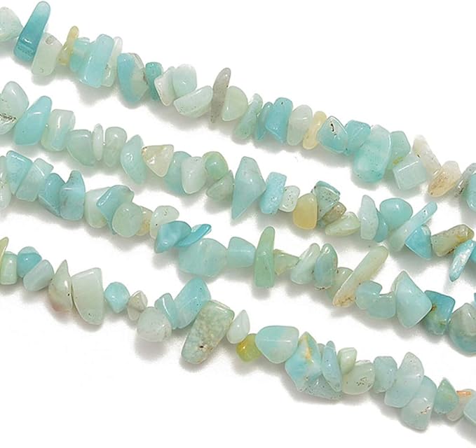 Gemstone Chips Natural Amazonite 3-5mm Healing Crystals Waist Bracelets Necklace Kit Irregular Stone DIY Crafts Design Jewelry Making Approxi 32 inch