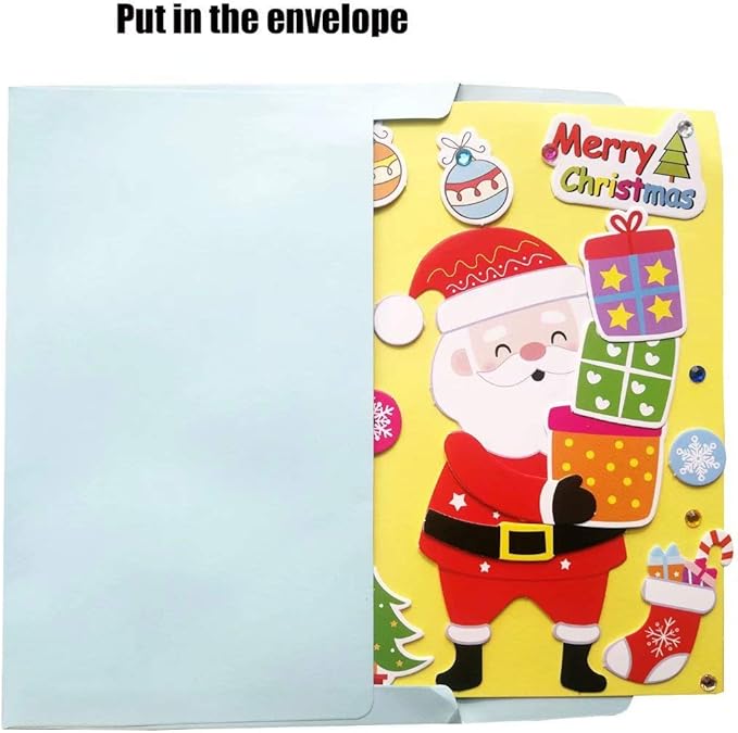 QIAONIUNIU Card Making Kits DIY Handmade Greeting Card Kits for Kids, Christmas Card Folded Cards and Matching Envelopes Thank You Card Art Crafts Crafty Set Gifts for Girls Boys