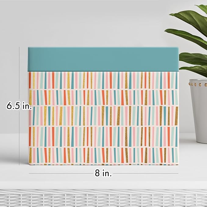 Designer Papers All-Occasion Greeting Card Boxed Assortment (24 Cards with Envelopes) Multicolor Striped Organizer Box – Birthday, Thank You, Get Well, Sympathy, Wedding, New Baby and Congratulations