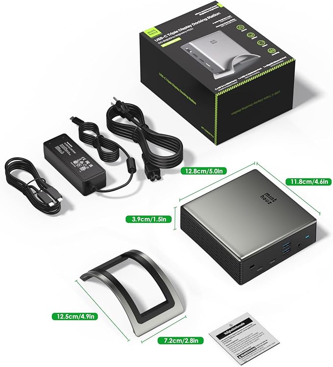 USB C Docking Station Minthouz Laptop Docking Station 3 Monitors with 4K@144Hz 2* DP +HDMI 140WPD Charger, 10Gbps USB A/C Ports, Gigabit Ethernet, Audio/Mic USB C Hub for MacBook,Dell,HP,Surface