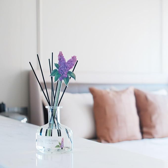 Reed Diffuser Set, Aroma Scented Diffuser with Sticks Home Fragrance Reed Diffuser for Bathroom Shelf Decor, Ideal Gift for Woman (9.85oz (280ml), Lemongrass Sage)